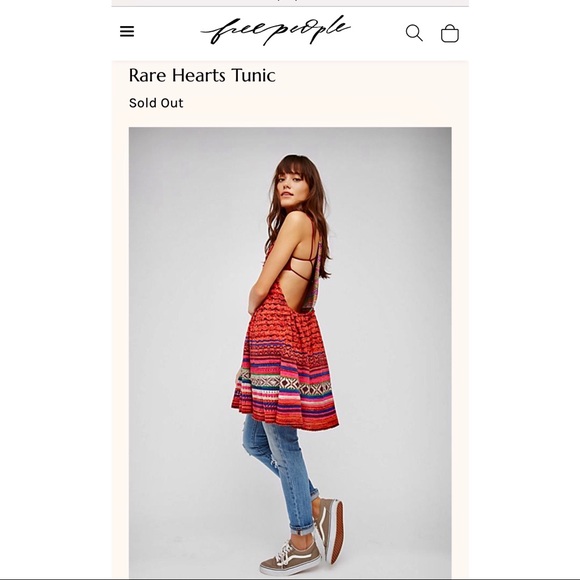 FREE PEOPLE RARE HEARTS TUNIC SZ L *SOLD OUT!* - Picture 1 of 4